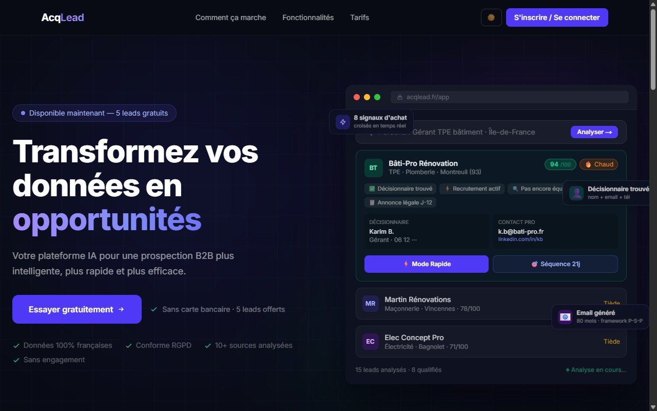 AcqLead — SaaS lead generation B2B